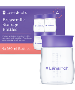Reusable breastmilk storage bottle with secure lid for safe storage and easy feeding preparation